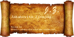 Jakabovits Zinajda névjegykártya